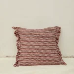 Burgundy Fringe Cushion