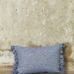 Blue Fringe Lumbar Cushion