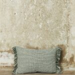 Green Fringe Lumbar Cushion