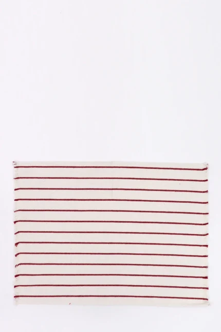 Red and Natural Canvas Placemat (Set of 2)