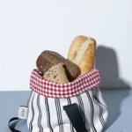 Black Striped & Red Gingham Bread Basket